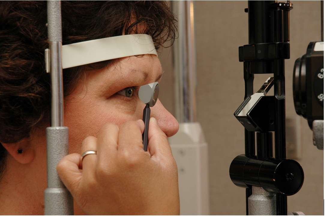 image of a women undergoing an eye exam
